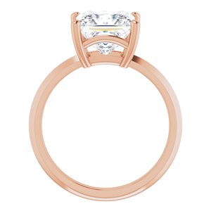 18K Rose Gold 8 mm Square Ring Mounting – image 3