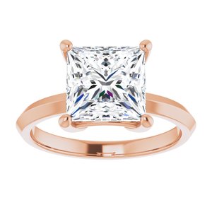 18K Rose Gold 8 mm Square Ring Mounting – image 5