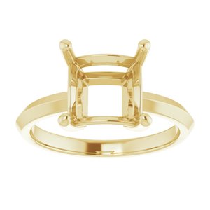 18K Yellow Gold 8 mm Square Ring Mounting – image 6