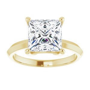 14K Yellow Gold 8 mm Square Ring Mounting – image 5