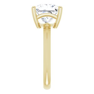 14K Yellow Gold 8 mm Square Ring Mounting – image 7