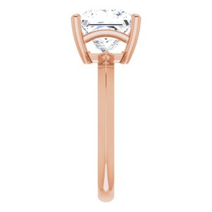 14K Rose Gold 8 mm Square Ring Mounting – image 7