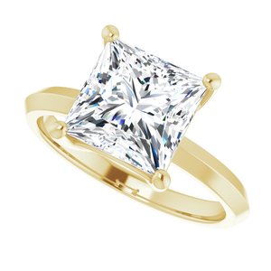 14K Yellow Gold 8 mm Square Ring Mounting – image 8