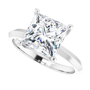 14K X1 White Gold 8 mm Square Ring Mounting – image 8
