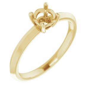 10K Yellow Gold 5.2 mm Round Ring Mounting – image 2