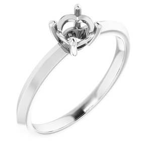 14K White Gold 5.2 mm Round Ring Mounting – image 2