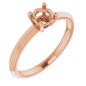 18K Rose Gold 5.2 mm Round Ring Mounting – image 2