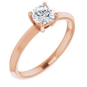 18K Rose Gold 5.2 mm Round Ring Mounting