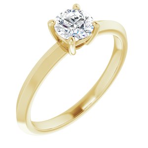 18K Yellow Gold 5.2 mm Round Ring Mounting