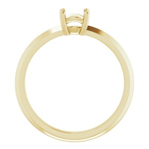 18K Yellow Gold 5.2 mm Round Ring Mounting – image 4