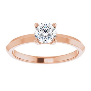 10K Rose Gold 5.2 mm Round Ring Mounting – image 5