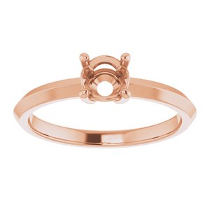 10K Rose Gold 5.2 mm Round Ring Mounting – image 6
