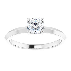 18K White Gold 5.2 mm Round Ring Mounting – image 5