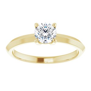 18K Yellow Gold 5.2 mm Round Ring Mounting – image 5