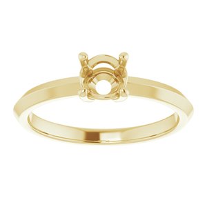 14K Yellow Gold 5.2 mm Round Ring Mounting – image 6