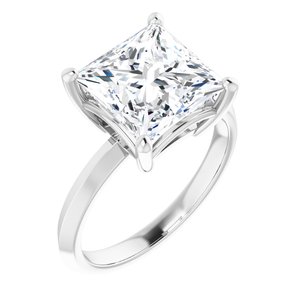 18K White Gold 9 mm Square Ring Mounting