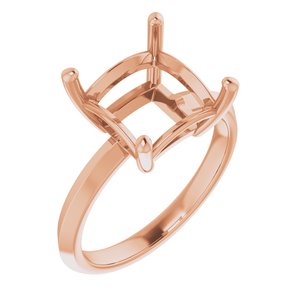 14K Rose Gold 9 mm Square Ring Mounting – image 2