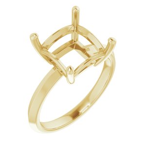 18K Yellow Gold 9 mm Square Ring Mounting – image 2