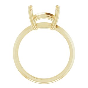 10K Yellow Gold 9 mm Square Ring Mounting – image 4