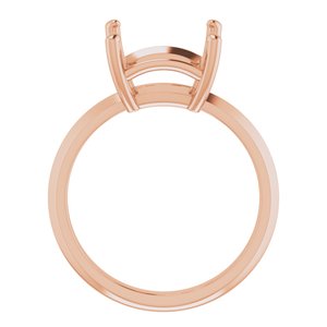 14K Rose Gold 9 mm Square Ring Mounting – image 4