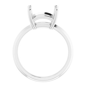 14K White Gold 9 mm Square Ring Mounting – image 4