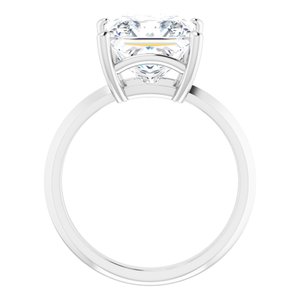 14K White Gold 9 mm Square Ring Mounting – image 3