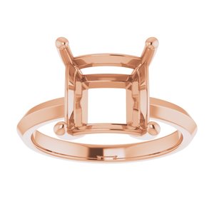 14K Rose Gold 9 mm Square Ring Mounting – image 6