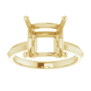 18K Yellow Gold 9 mm Square Ring Mounting – image 6