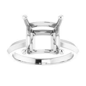 14K White Gold 9 mm Square Ring Mounting – image 6