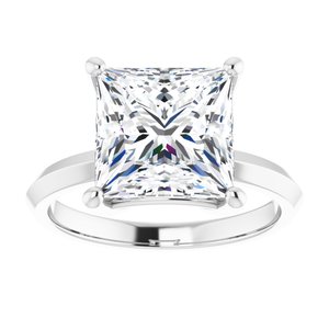 14K White Gold 9 mm Square Ring Mounting – image 5