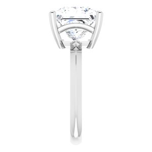14K White Gold 9 mm Square Ring Mounting – image 7