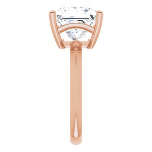 14K Rose Gold 9 mm Square Ring Mounting – image 7