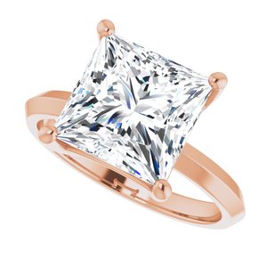 18K Rose Gold 9 mm Square Ring Mounting – image 8