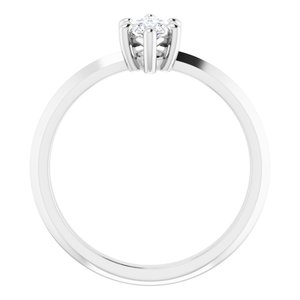 14K X1 White Gold 8x4 mm Marquise Ring Mounting