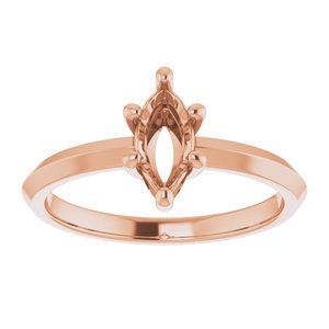 10K Rose Gold 8x4 mm Marquise Ring Mounting – image 4