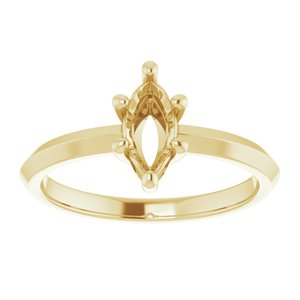 14K Yellow Gold 8x4 mm Marquise Ring Mounting – image 4