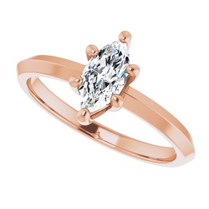 14K Rose Gold 8x4 mm Marquise Ring Mounting – image 7
