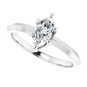 14K X1 White Gold 8x4 mm Marquise Ring Mounting – image 7