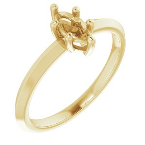 18K Yellow Gold 7x3.5 mm Marquise Ring Mounting – image 2