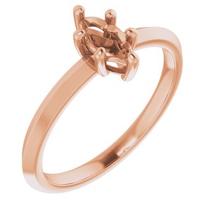 18K Rose Gold 7x3.5 mm Marquise Ring Mounting – image 2