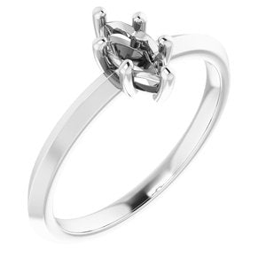 10K White Gold 7x3.5 mm Marquise Ring Mounting – image 2