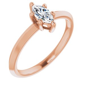 18K Rose Gold 7x3.5 mm Marquise Ring Mounting