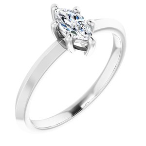 14K White Gold 7x3.5 mm Marquise Ring Mounting
