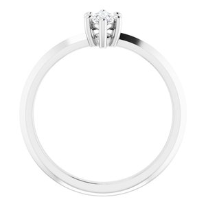 18K White Gold 7x3.5 mm Marquise Ring Mounting – image 3