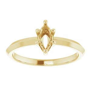 18K Yellow Gold 7x3.5 mm Marquise Ring Mounting – image 6