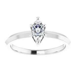 Continuum Sterling Silver 7x3.5 mm Marquise Ring Mounting – image 5