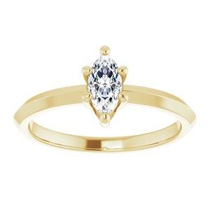 10K Yellow Gold 7x3.5 mm Marquise Ring Mounting – image 5