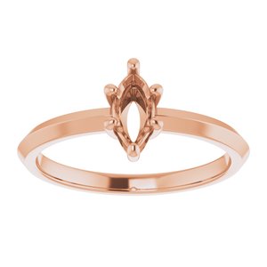 18K Rose Gold 7x3.5 mm Marquise Ring Mounting – image 6