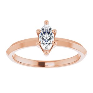 18K Rose Gold 7x3.5 mm Marquise Ring Mounting – image 5