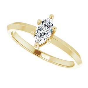 18K Yellow Gold 7x3.5 mm Marquise Ring Mounting – image 8